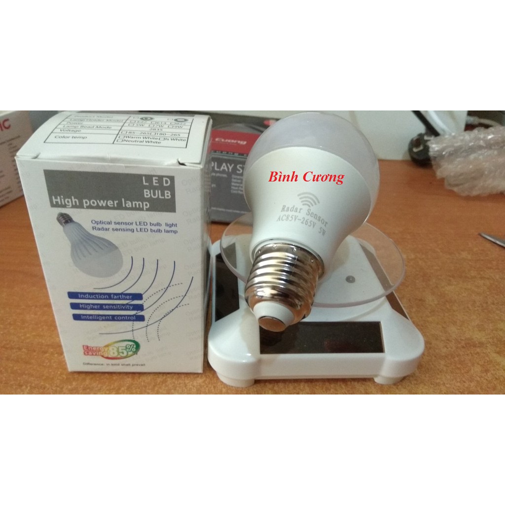 Bóng đèn Radar cảm ứng thông minh tự động bật tắt 5W
