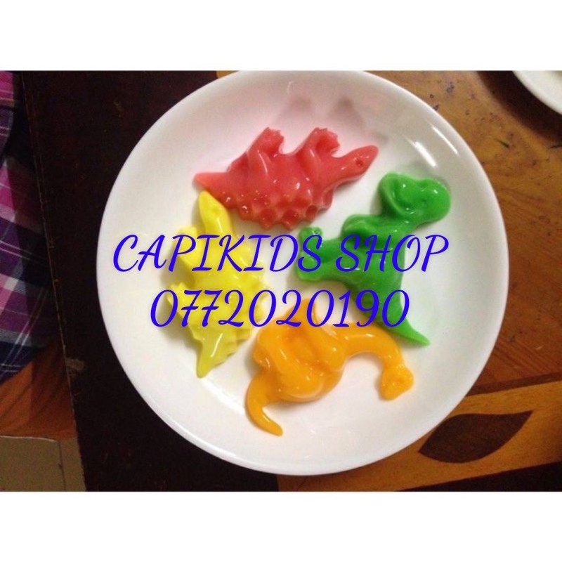 Khuôn rau câu, thạch trà sữa, khay đá hình khủng long - 4 viên