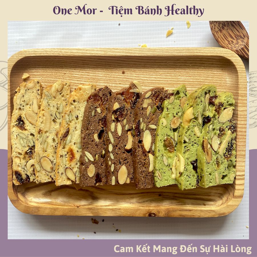 Bánh ăn kiêng biscotti mix 3 vị cacao vani matcha bổ sung dinh dưỡng cho ngày dài - ONEMOR