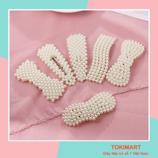 Kẹp tóc đính ngọc trai phong cách Hàn Quốc xinh xắn dành cho nữ