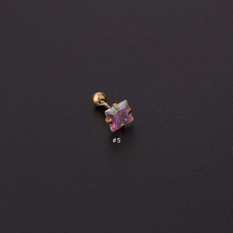 Khuyên tai chốt dài đính đá zircon đơn giản 20g