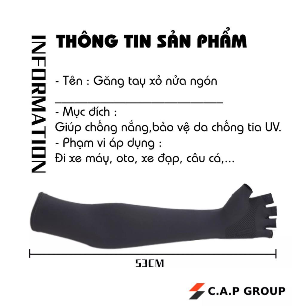 Găng tay chống nắng Nam Nữ bao ống tay dài hở ngón Thể thao đi lái xe câu cá - 0V2/08IV