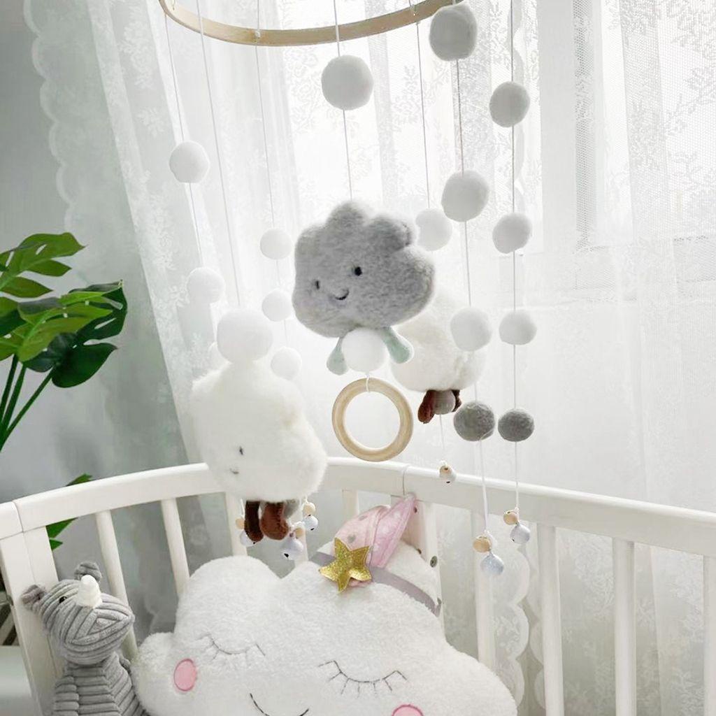 Chuông Gió Hình Đám Mây Bằng Vải Nỉ Dễ Thương Trang Trí Nhà Cửa