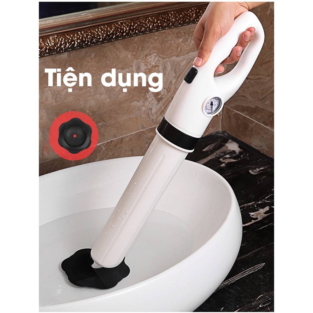 [Chính Hãng] Súng Thông Tắc Bồn Cầu, Bồn Rửa, Cống Thoát Sàn, Bằng Khí Nén Hơi, Đa Năng, Áp Lực 8kg - Dụng Cụ Thông Tắc