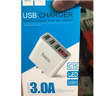 Cổng sạc 3 cổng hoco c15