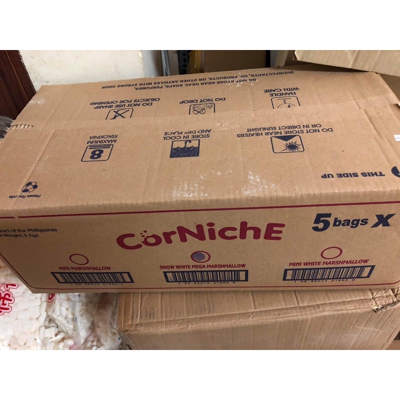 Marshmallow Corniche Snow White gói lớn 1kg, kẹo xốp, kẹo bông