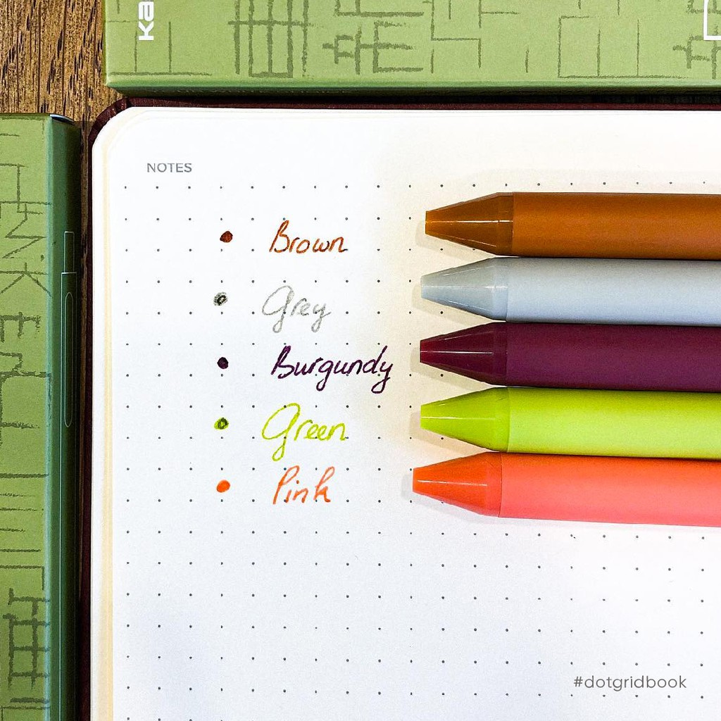 Bộ 5 bút gel KACO PURE Plastic Gel Ink Pen loại Vintage mực nhiều màu cao cấp chính hãng - Minh Tín Shop