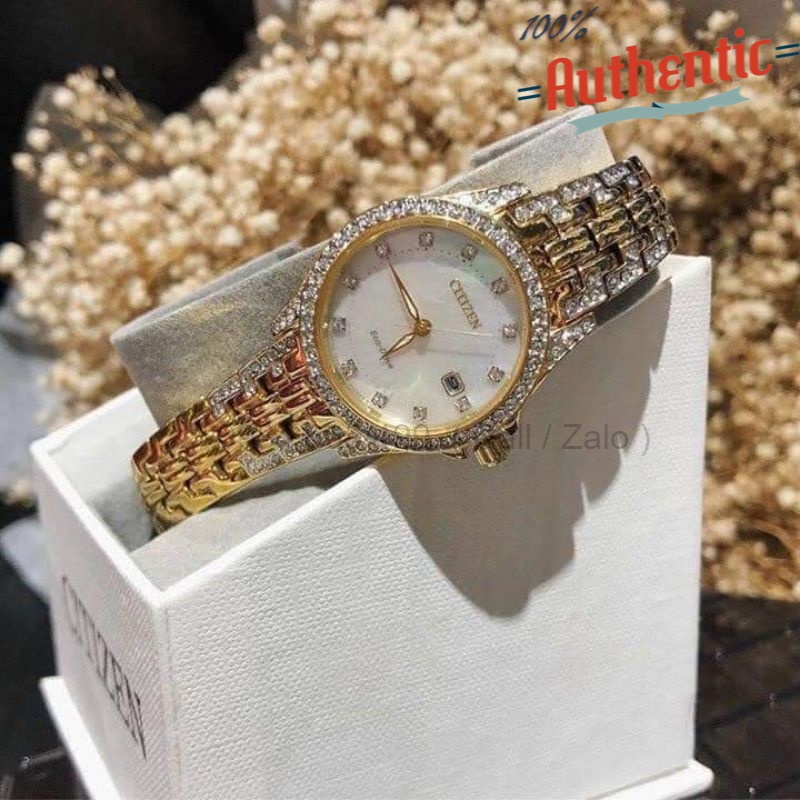 Đồng hồ nữ Citizen Silhouette Crystal Mother of Pearl EW1222-84D