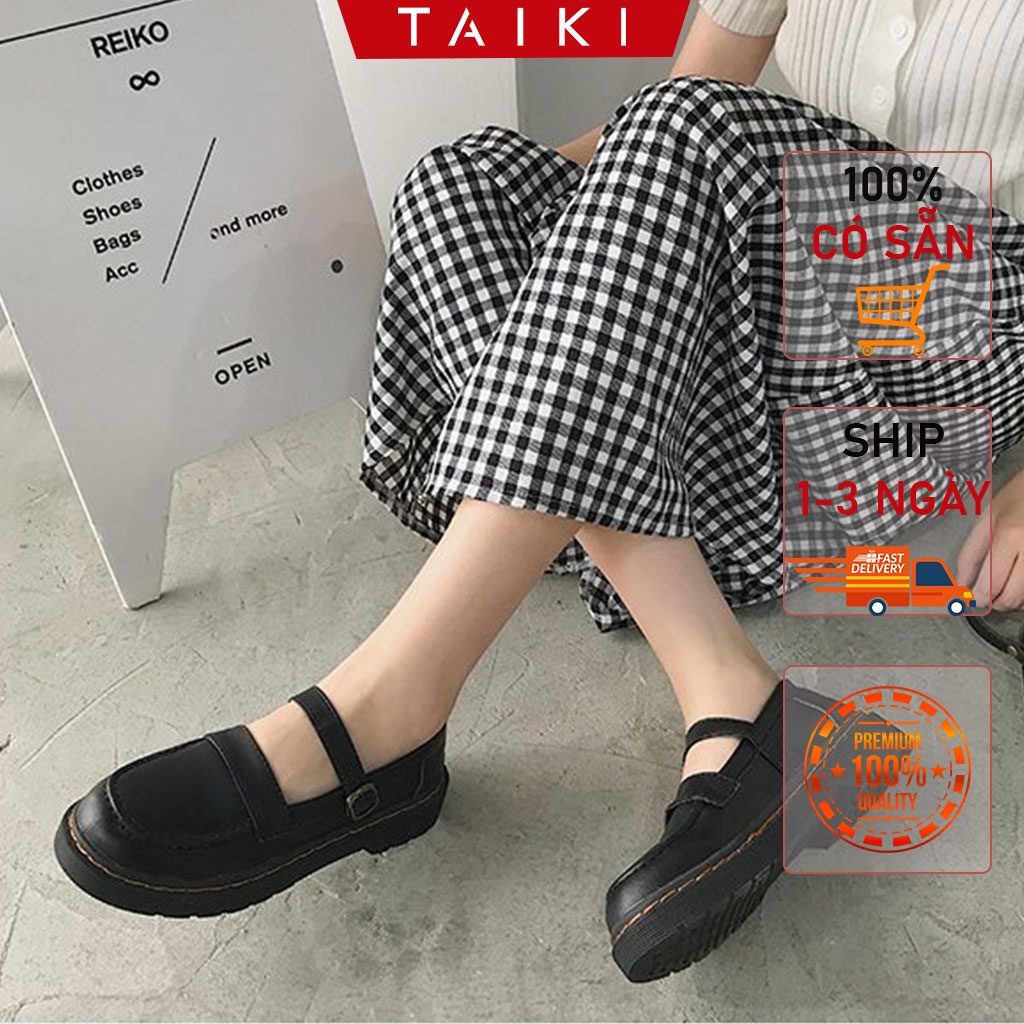 Giày marry jane nữ 👟FREESHIP👟 giày nữ vintage cao 3cm, mary jane mũi tròn, giày nữ vintage nâu và đen