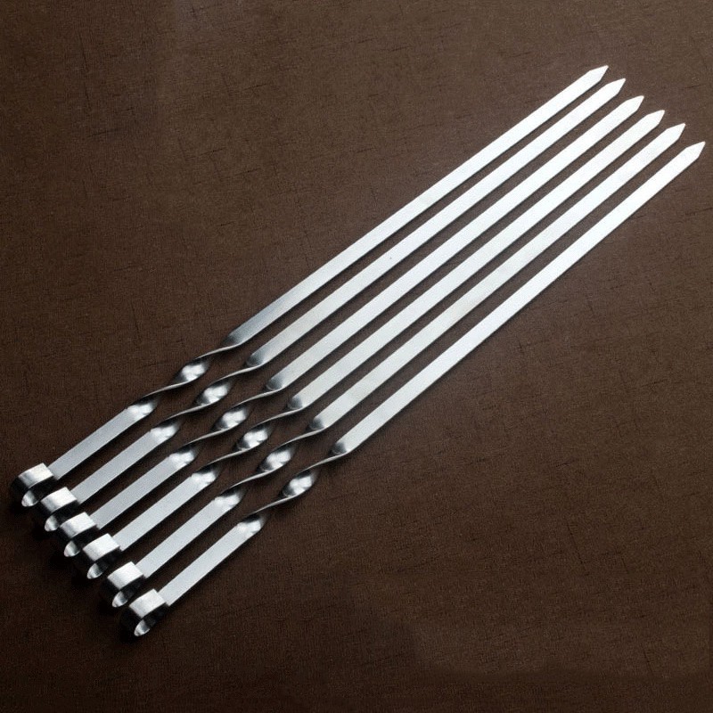 Barbecue Skewers Stainless Steel BBQ Needle Slide Buckle Design