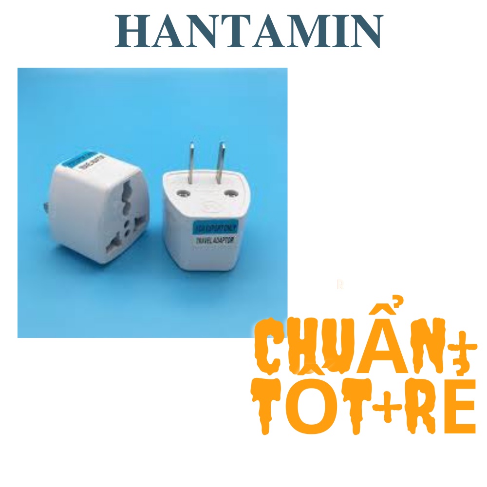 Rắc Chuyển Đổi 3 Chấu, Phích Cắm Điện Đa Năng Chuyển Đổi 3 Chấu Thành 2 Chấu HANTAMIN