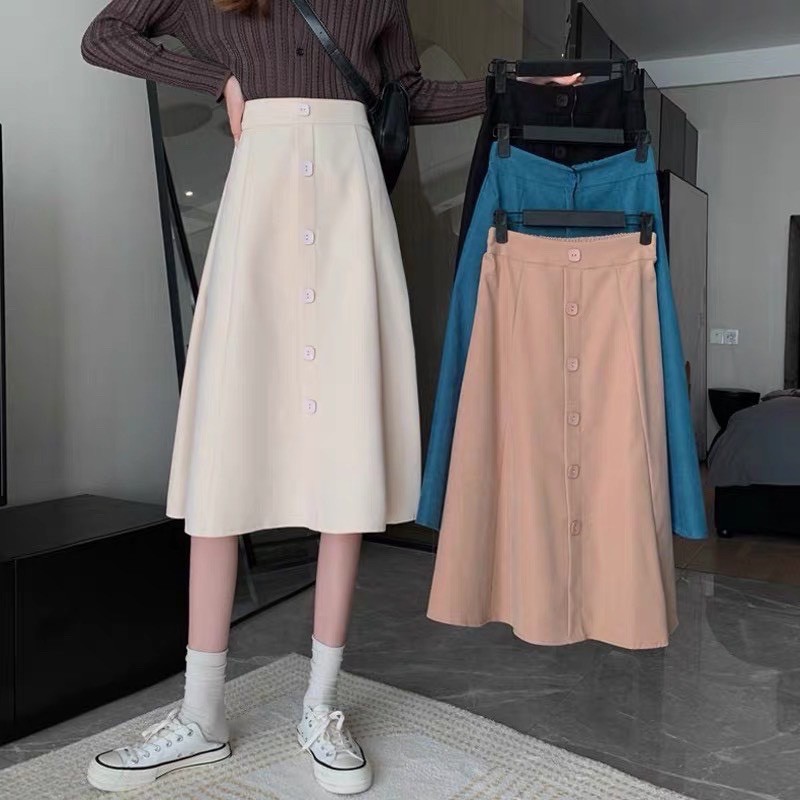 Chân Váy Nữ Dài Ulzzang 5 cúc mã 300