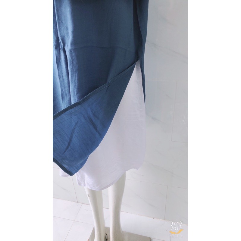 Đầm suông trung niên có tay áo chất xô lụa sang trọng
