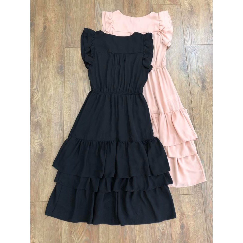 Đầm midi voan tầng