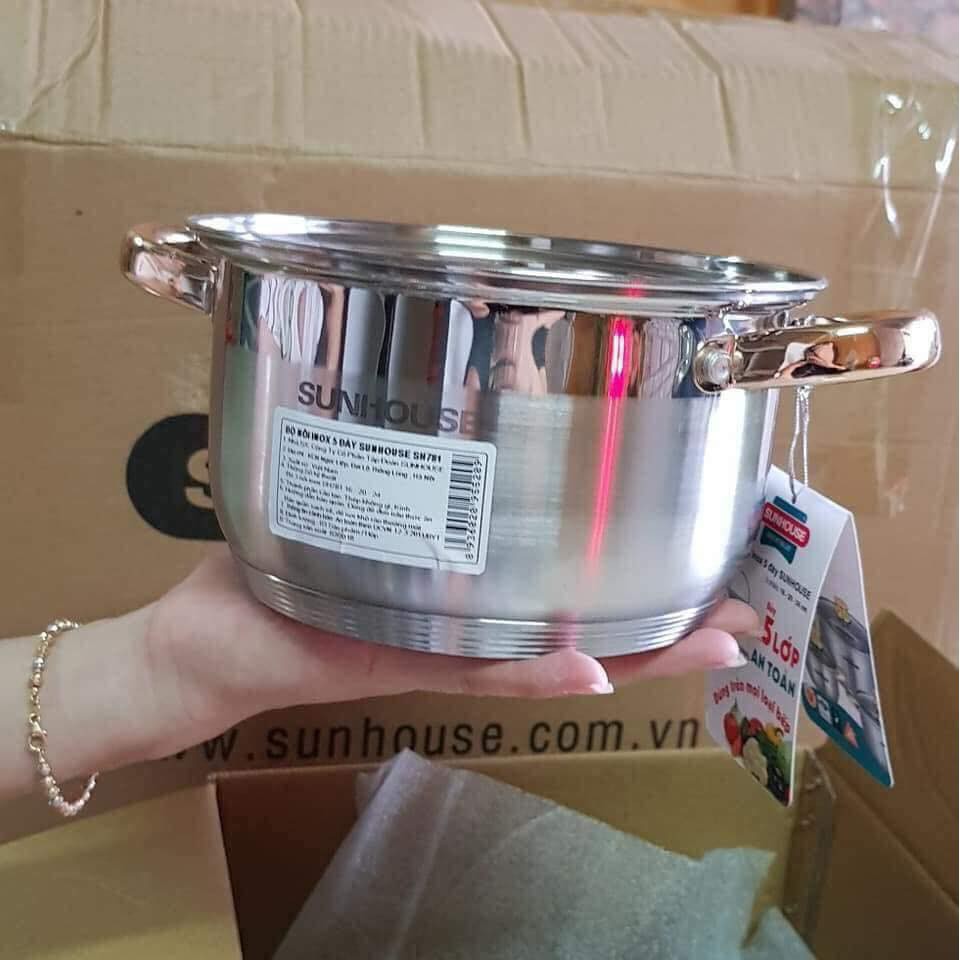 Bộ nồi inox 5 đáy Sunhouse SH781