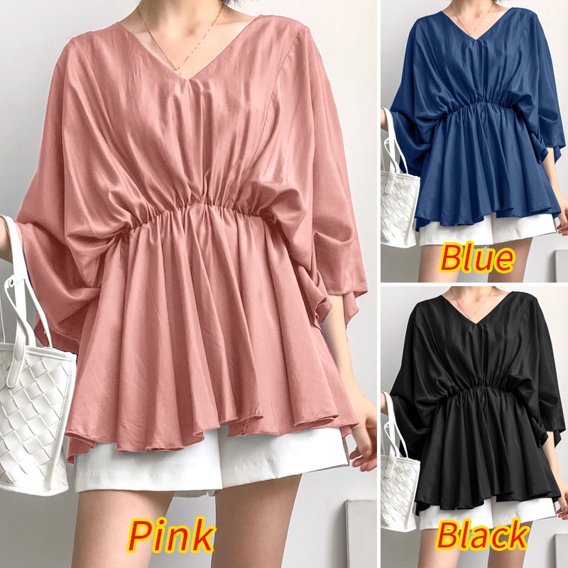 Áo ZANZEA tay lửng cổ chữ v thời trang dành cho nữ