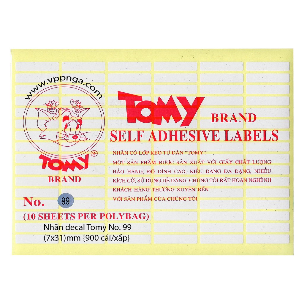 Giấy decal in mã vạch Tomy A5