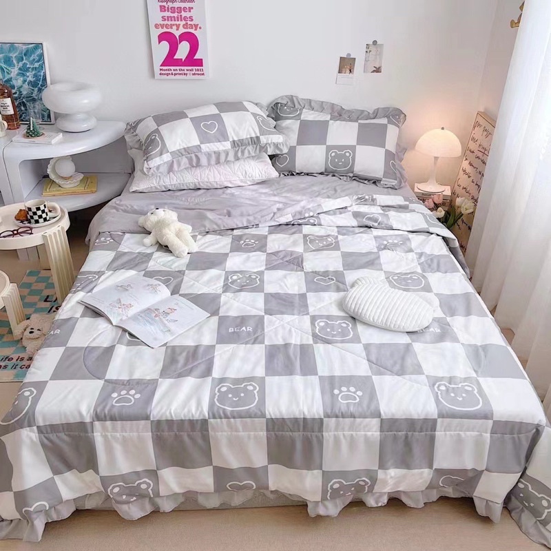 Đũi chăn chần bèo to Suhali, bộ ga giường vỏ gối và chăn chần bông họa tiết đáng yêu | BigBuy360 - bigbuy360.vn