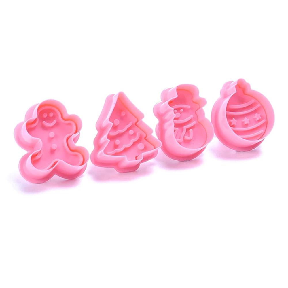 4pcs Cookie Biscuit Mold 3D Cookie Plunger Cutter DIY Baking Mould