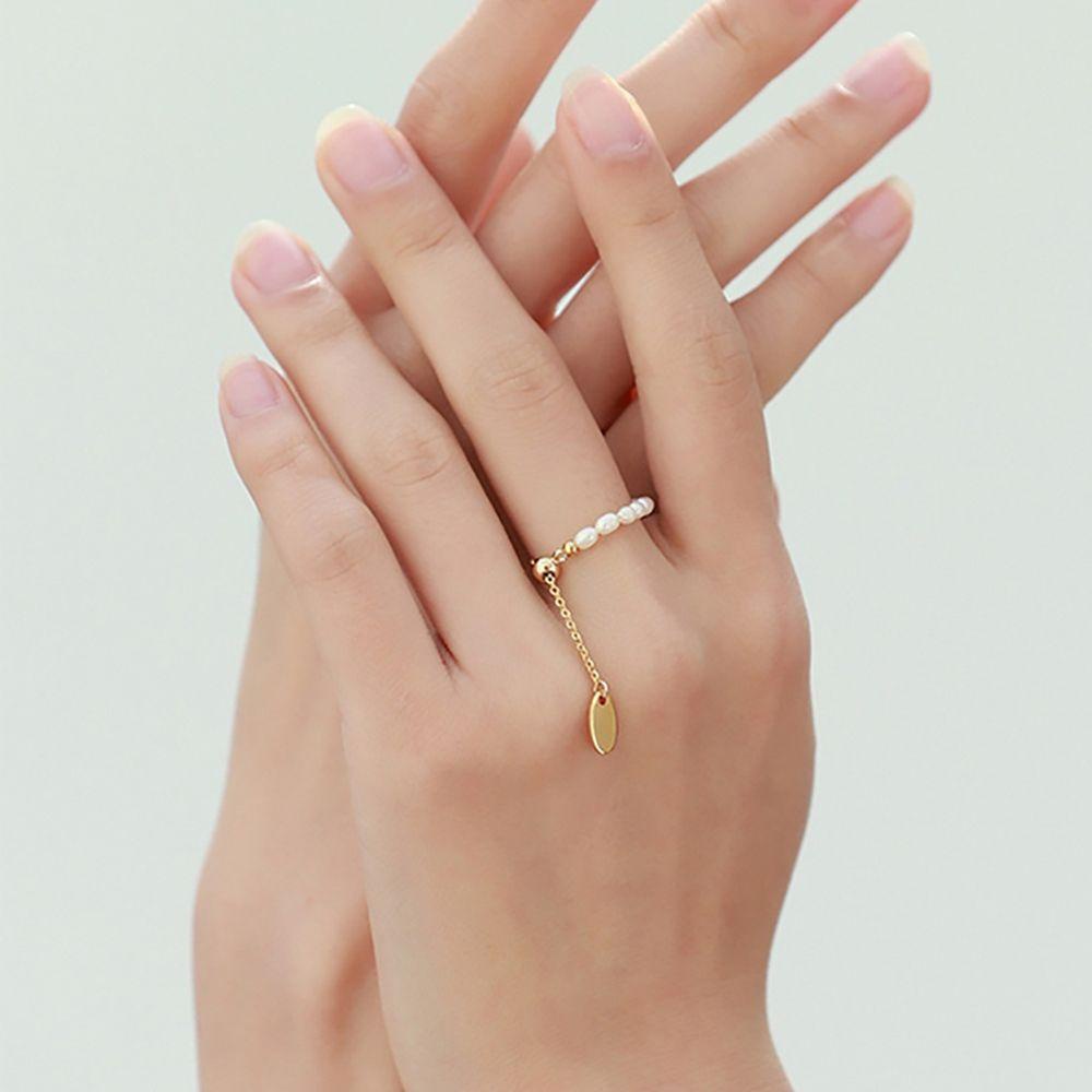 Nhẫn Hở Họa Tiết Hình Học Dây Xích Điều Chỉnh Được Phong Cách Hip Hop Punk 2Li