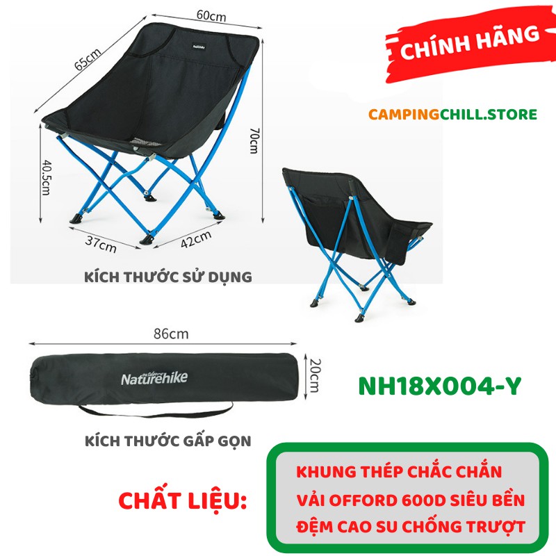 [CHÍNH HÃNG] GHẾ DÃ NGOẠI, CẮM TRẠI GẤP GỌN NATUREHIKE NH18X004-Y | BigBuy360 - bigbuy360.vn