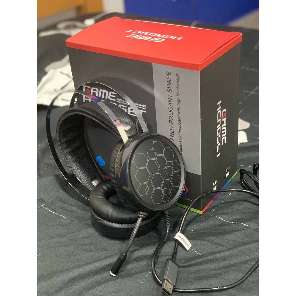 [Tặng pad chuột ASUS ROG] Tai nghe chụp tai âm thanh 7.1 Gaming X1 - Có mic - màu đen -RGB - Headphone gaming X1