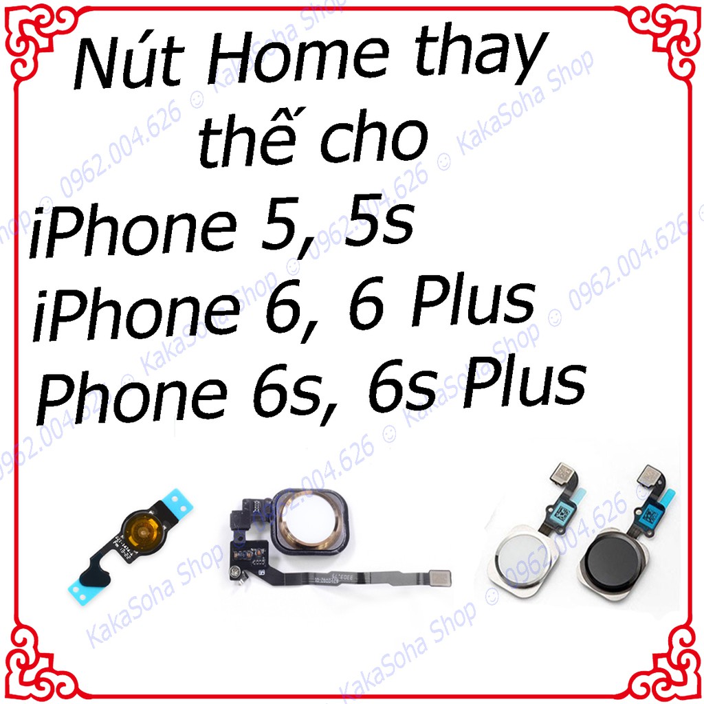 Phím home iP 5, 5s, 6, 6s, 6 plus, 6s plus, nút home iP 5, 5s, 6, 6s, 6 plus.