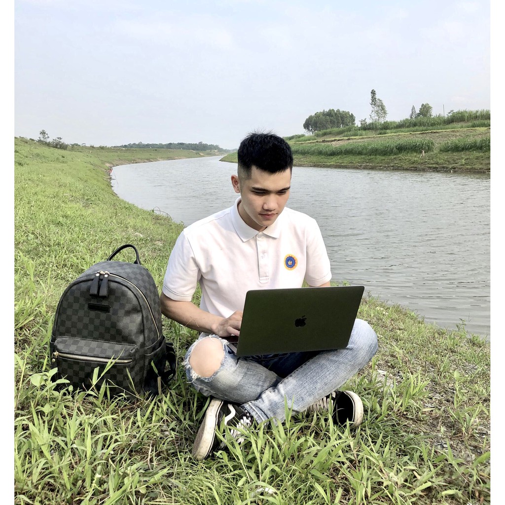 Balo da thời trang Nam thiết kế họa tiết kẻ caro Luxury