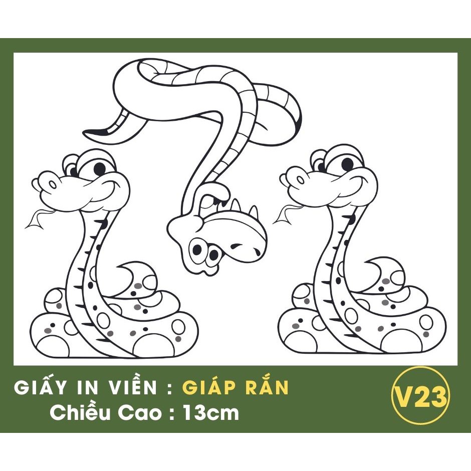 Giấy gạo thực phẩm in viền mẫu con rắn (1 xấp 5 tờ)