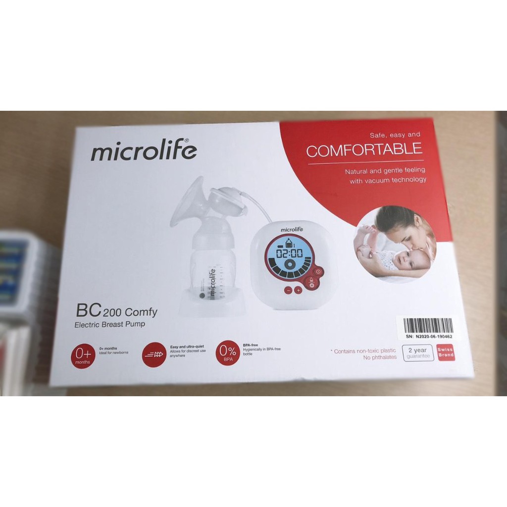 [Thụy Sĩ] Máy hút sữa điện Microlife BC200 Comfy - Có Chế Độ Kích Thích Và 10 Chế Hút Sữa Tự Động