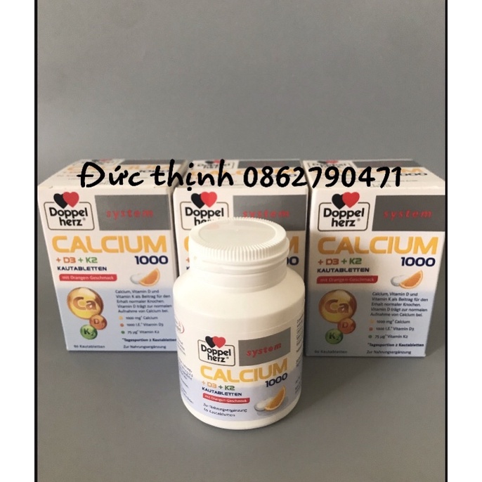 ( Bill Đức ) -Viên uống Calcium 1000 D3 K2 - hộp 60 viên