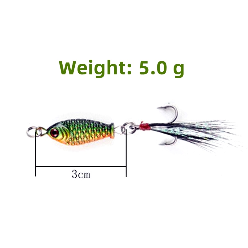 Mồi Câu Cá Mini 3.0cm / 5.0g Có Móc Tiện Dụng