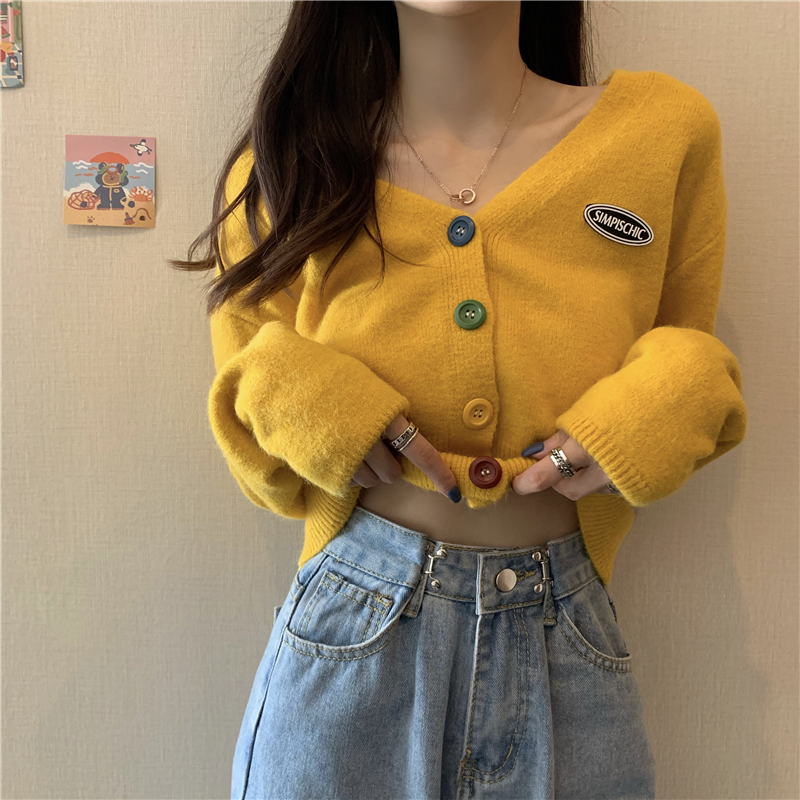 Women's Korean Loose Cardigan Fashion Sexy Short Cardigans | BigBuy360 - bigbuy360.vn