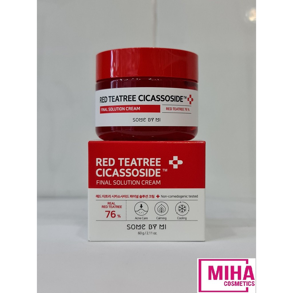 Kem Dưỡng Giảm Mụn Phục Hồi Cho Da Siêu Nhạy Cảm Some By Mi Red Tea Tree Cicassoside Final Solution Cream 60g