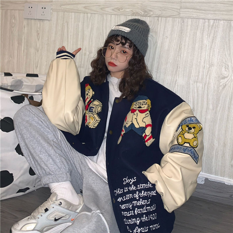 Áo Khoác Bóng Chày Form Rộng Phong Cách Mỹ Dành Cho Nữ | BigBuy360 - bigbuy360.vn