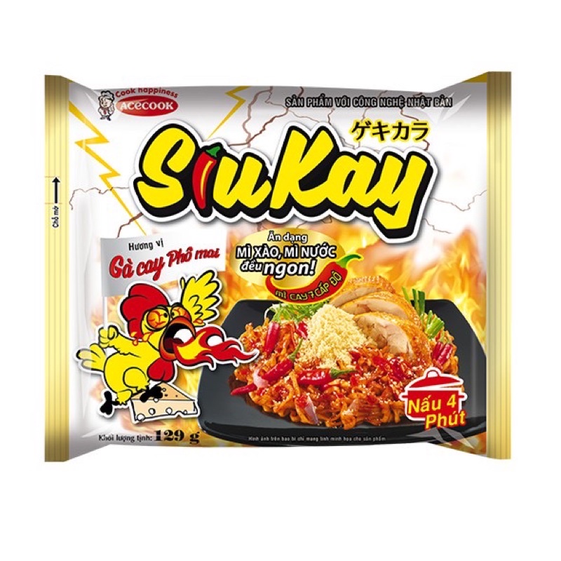 Thùng 24 gói - Mì cay 7 cấp độ Acecook Siukay