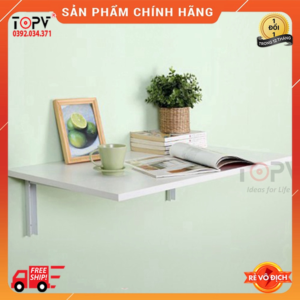 Bàn làm việc học gấp xếp gọn gỗ TopV thông minh kệ bàn treo tường cao cấp cho học sinh sinh viên mini TopVHCM