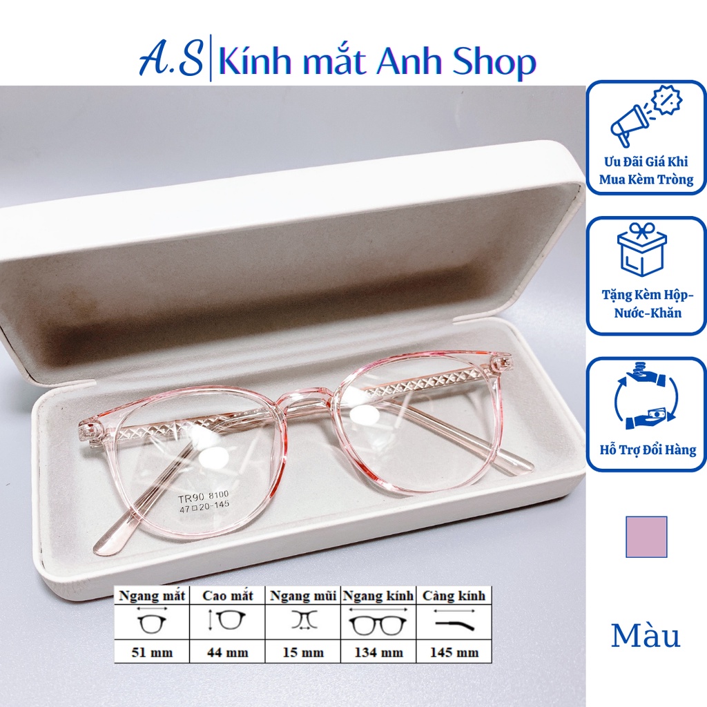 Kính tròn nhỏ nữ giới chất liệu nhựa lõi kim loại thời trang 8100
