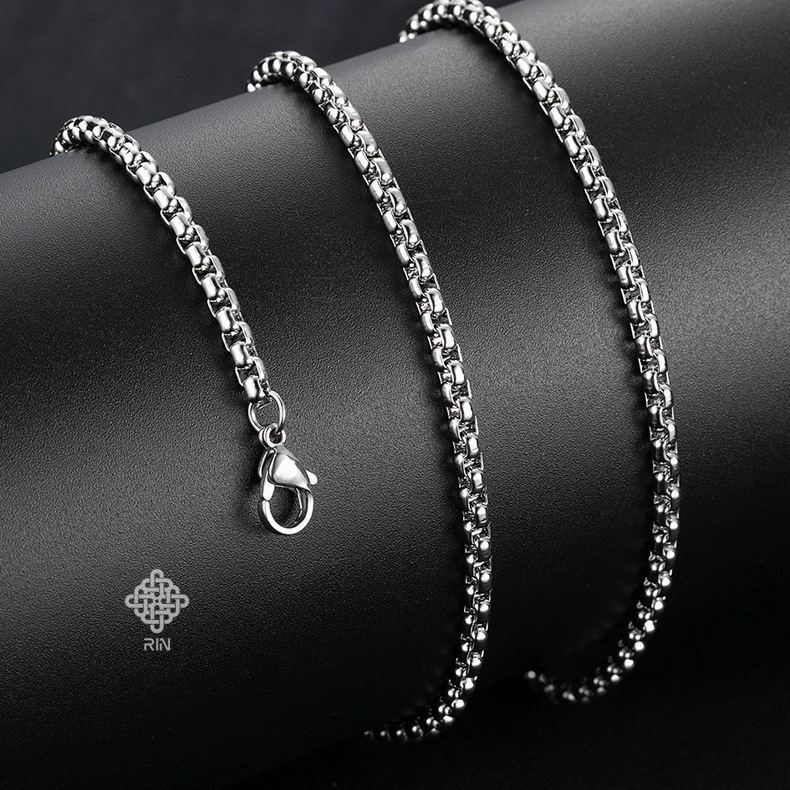 Dây chuyền titan unisex, Vòng cổ titan không phai không rỉ sét kiểu dáng dây công, trangsucmoiluatuoi.RIN
