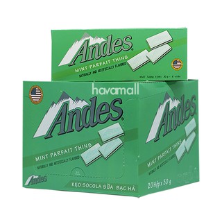 [HÀNG CHÍNH HÃNG] Kẹo Socola Andes Vị Bạc Hà Sữa 30gr