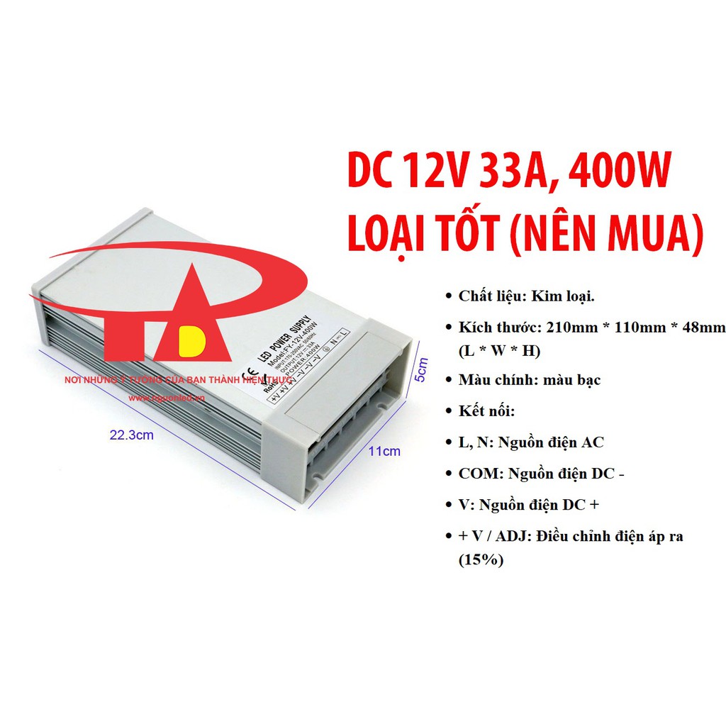 NGUỒN TỔ ONG 12V 33A/30A/20A/10A - 400W/360W/240W/120W NGOÀI TRỜI (NÊN MUA) LOẠI TỐT,GIÁ RẺ, ĐỦ AMPE.