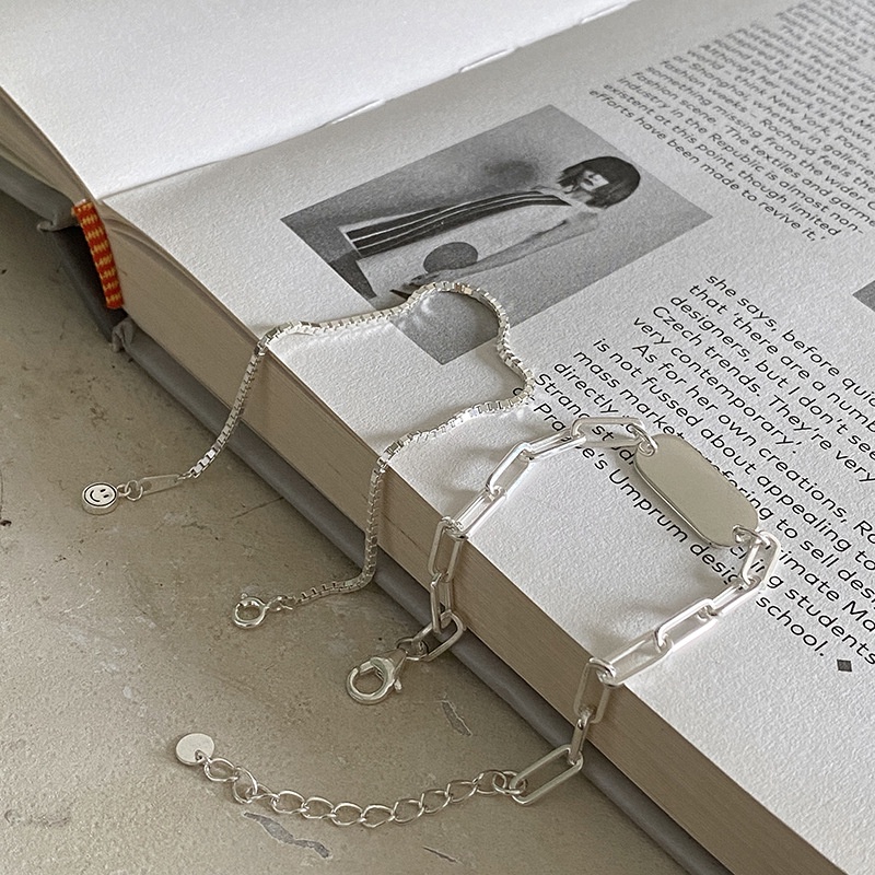 Vòng tay nữ lắc tay nữ bạc s925 dây hộp trơn mix mặt cười Cá jewelry LTB136