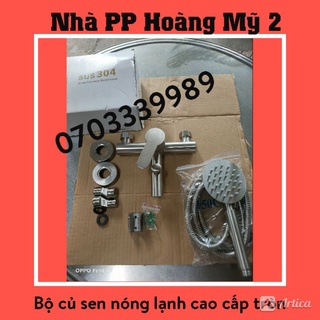 Bộ củ sen tắm nóng lạnh inox 304 - Thân trúc tròn - Vòi sen nóng lạnh