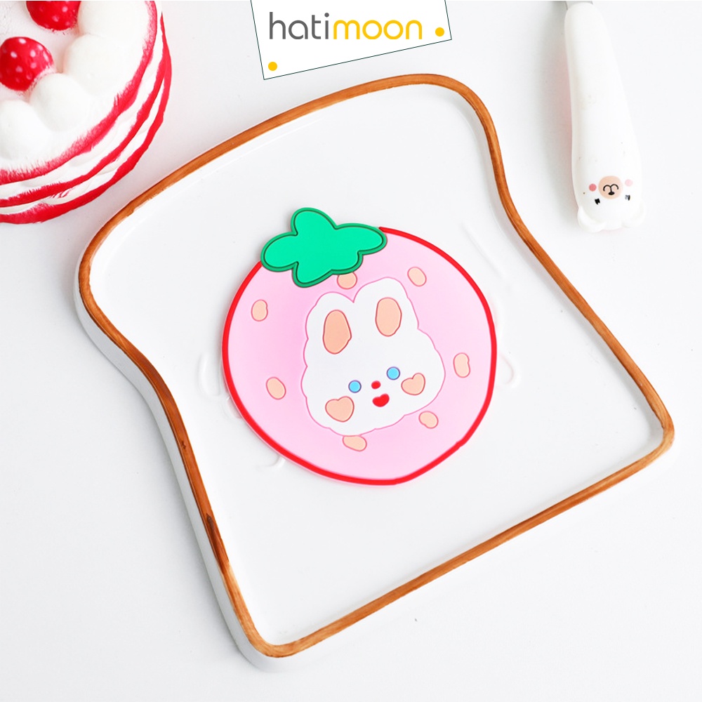 Miếng lót cốc silicon chịu nhiệt ngộ nghĩnh đáng yêu, tấm lót ly cao cấp cách nhiệt chống trượt decor Hatimoon