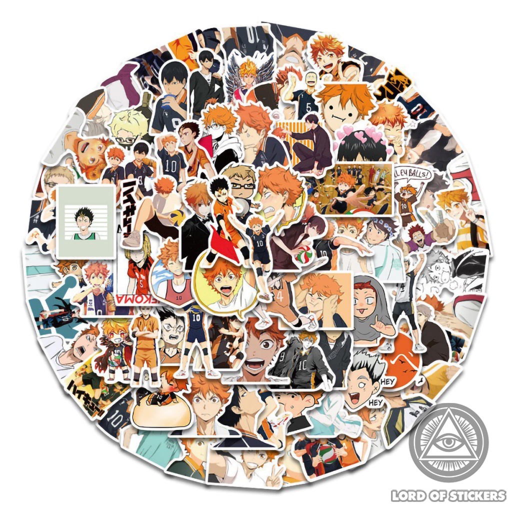 Set 100 Hình Dán Haikyuu Sticker Anime Manga Vua Bóng Chuyền Chống Thấm Nước Trang Trí Mũ Bảo Hiểm, Laptop, Điện Thoại