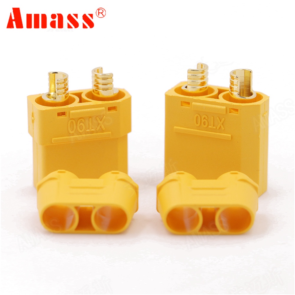 Bộ 4 Đầu Nối Pin Amass XT90 Mạ Vàng 4.5mm Cho Pin Mô Hình Điều Khiển Từ Xa