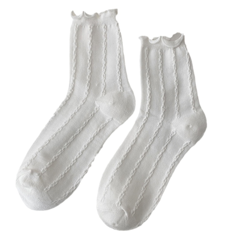 Đôi Vớ Cotton Phối Ren Và Ruy Băng Phong Cách Lolita Ngọt Ngào Cho Nữ