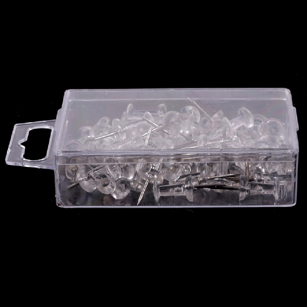 Bộ 50 đinh ghim bằng nhựa trong suốt chuyên dụng để cố định tranh ảnh lên bảng