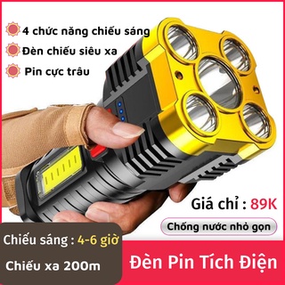 Đèn Pin Siêu Sáng Cầm Tay Chắc Chắn, Đèn Pin 5 Bóng 4 Chế Độ Sáng Tiện Dụng THANH XUÂN 98