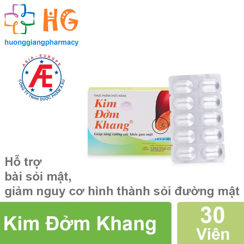 Kim đởm khang - Hỗ trợ bài sỏi mật, giảm nguy cơ hình thành sỏi đường mật (Hộp 30 viên)